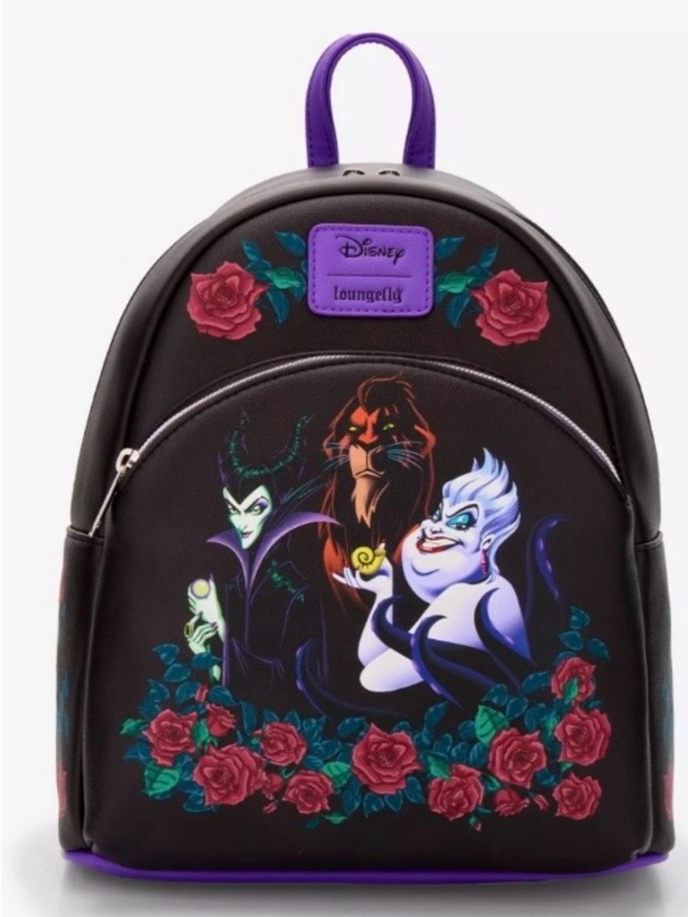 Loungefly Disney Villains Trio Roses Mini Backpack NWT